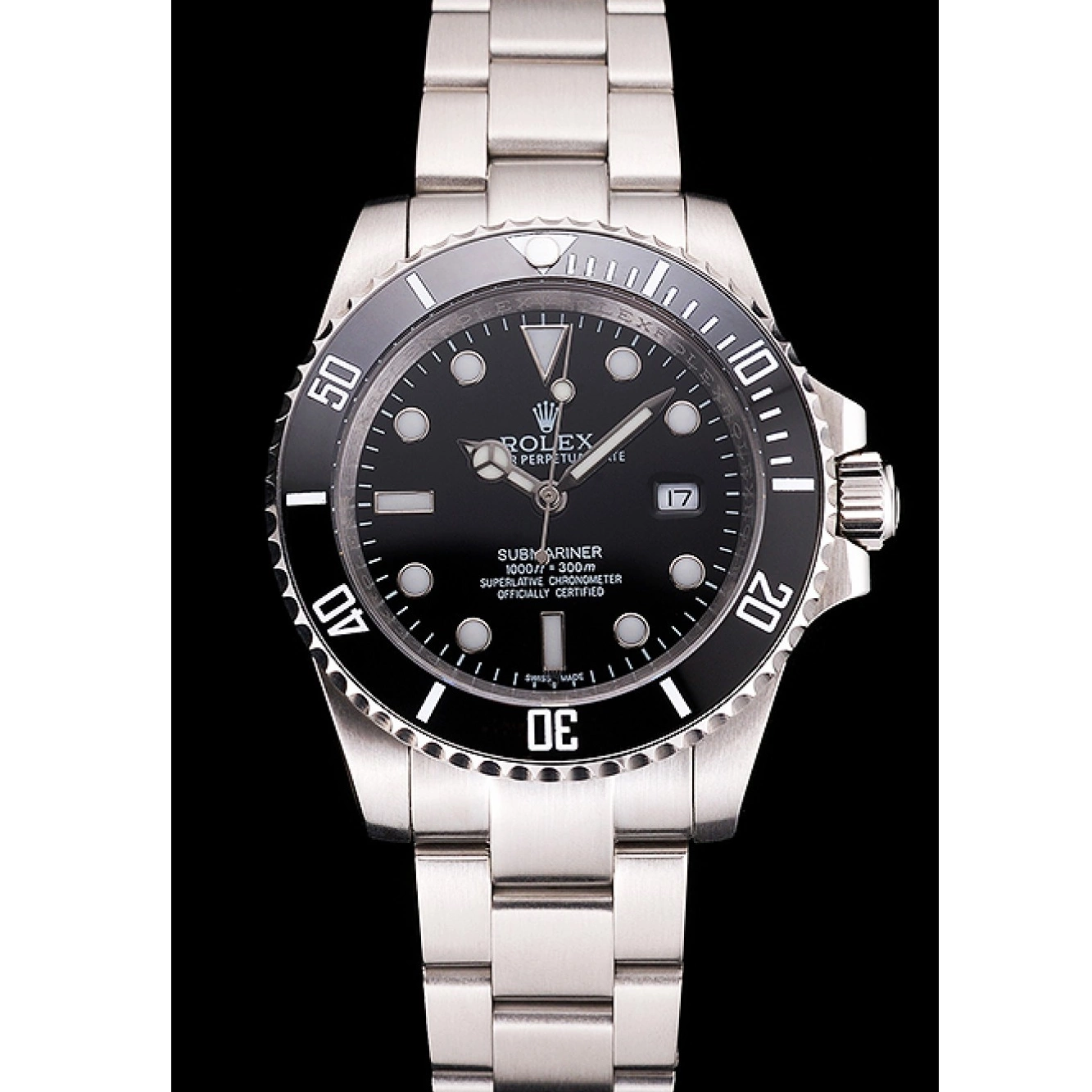Rolex copies cheap Small Rolex Date Swiss Black Steel Stainless Bezel Bracelet And And Submariner Case Dial 0523